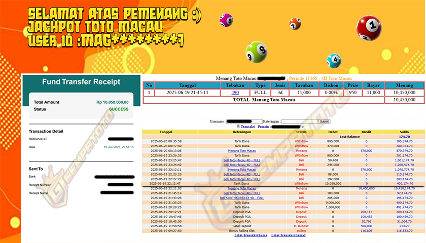 BUKTI JP GEMPATOTO JP MAHJONG WAYS RP.10.000.000,