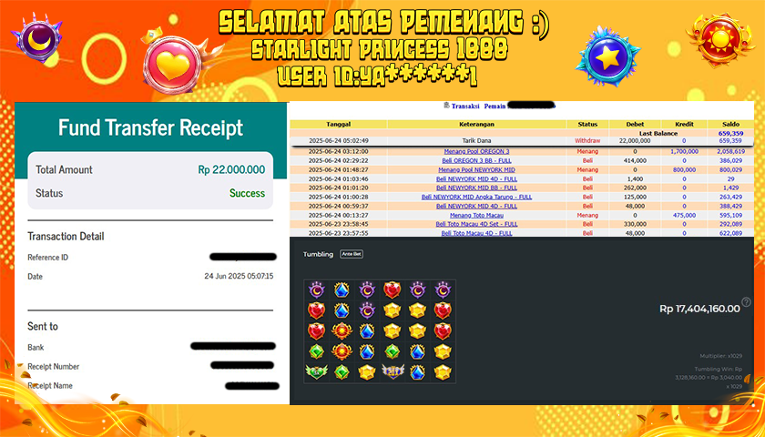 BUKTI JP GEMPATOTO JP STARLIGHT PRINCES RP.22.00.000