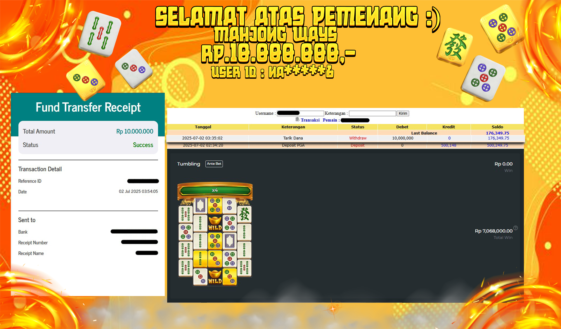 BUKTI JP GEMPATOTO JP MAHJONG WAYS RP.10.000.000,-